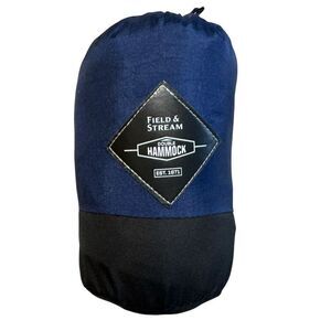 Field & Stream Double Hammock With Straps Nylon Blue Black NWOT